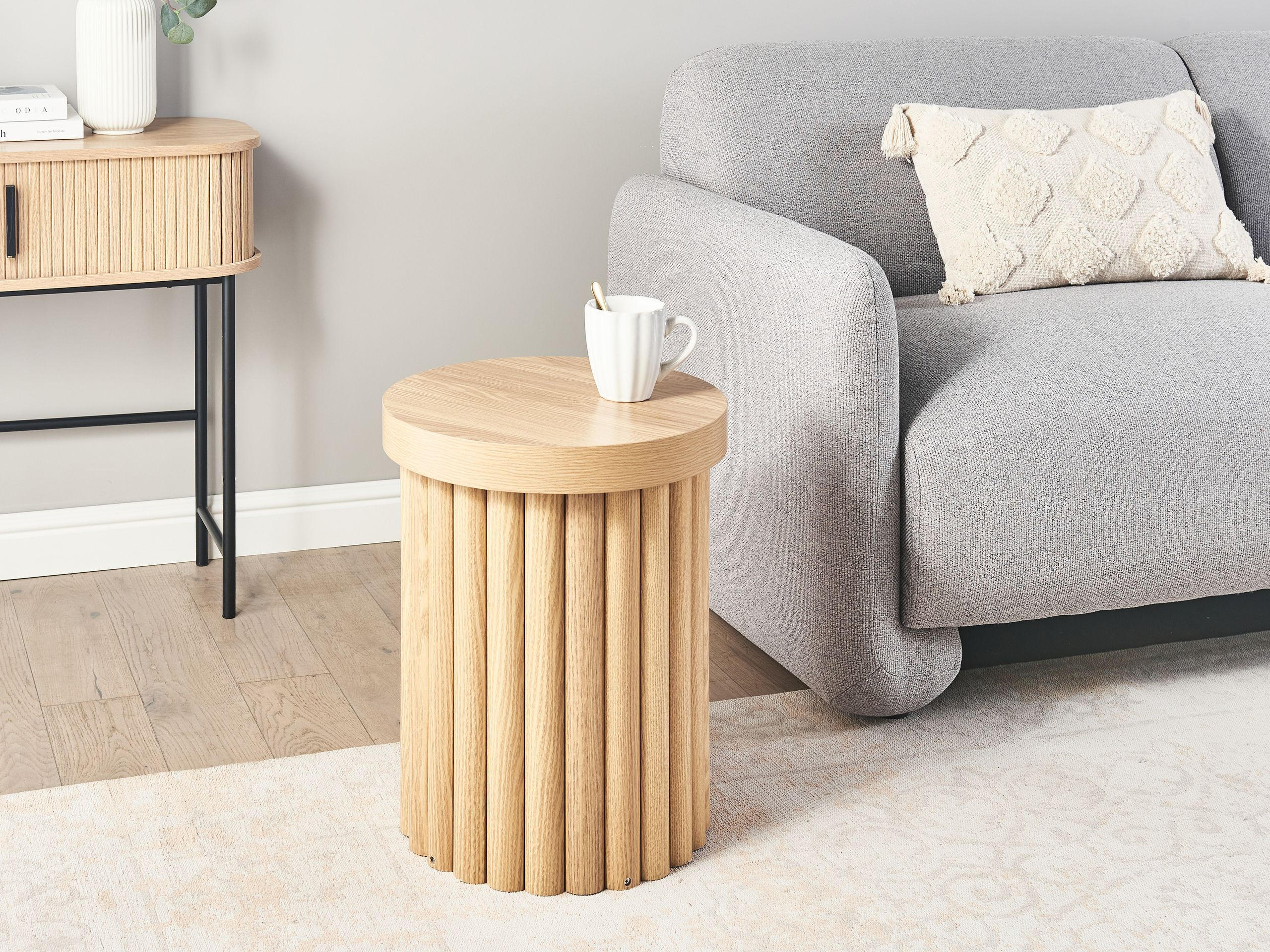 BEISTELLTISCH Heller Holzfarbton Genola - Hellbraun, Holzwerkstoff (40/40/49cm) - Beliani