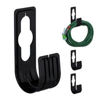 4xSCHLAUCHHALTER - Schwarz, Kunststoff (7.5/22/10cm) - Relaxdays