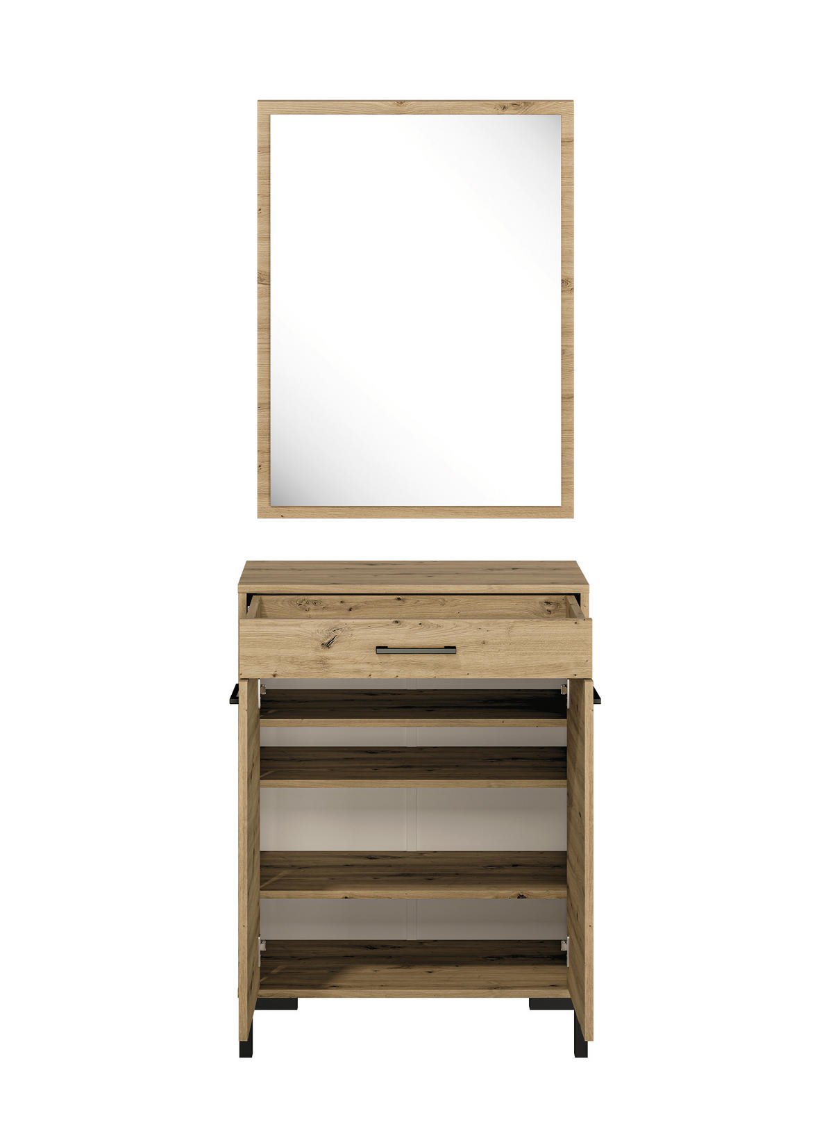 GARDEROBE Nevio Artisan Eiche 2-teilig - Eiche Artisan/Braun, Holz/Holzwerkstoff (70/159/34cm) - Feldmann-Wohnen