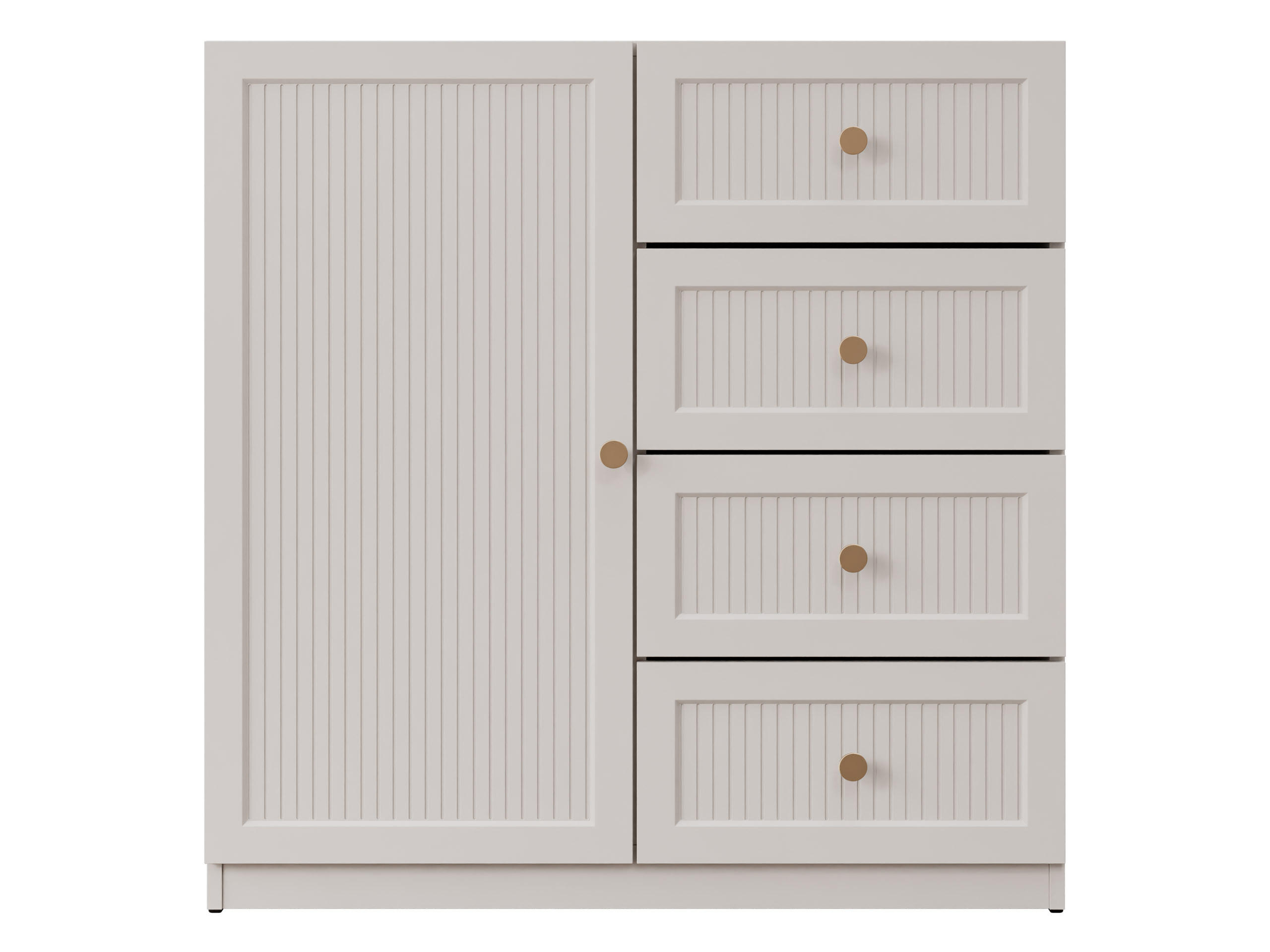 KOMMODE Ferena 1D4SZ - Kaschmir/Goldfarben, Holzwerkstoff/Kunststoff (90/92/49cm) - MIRJAN24