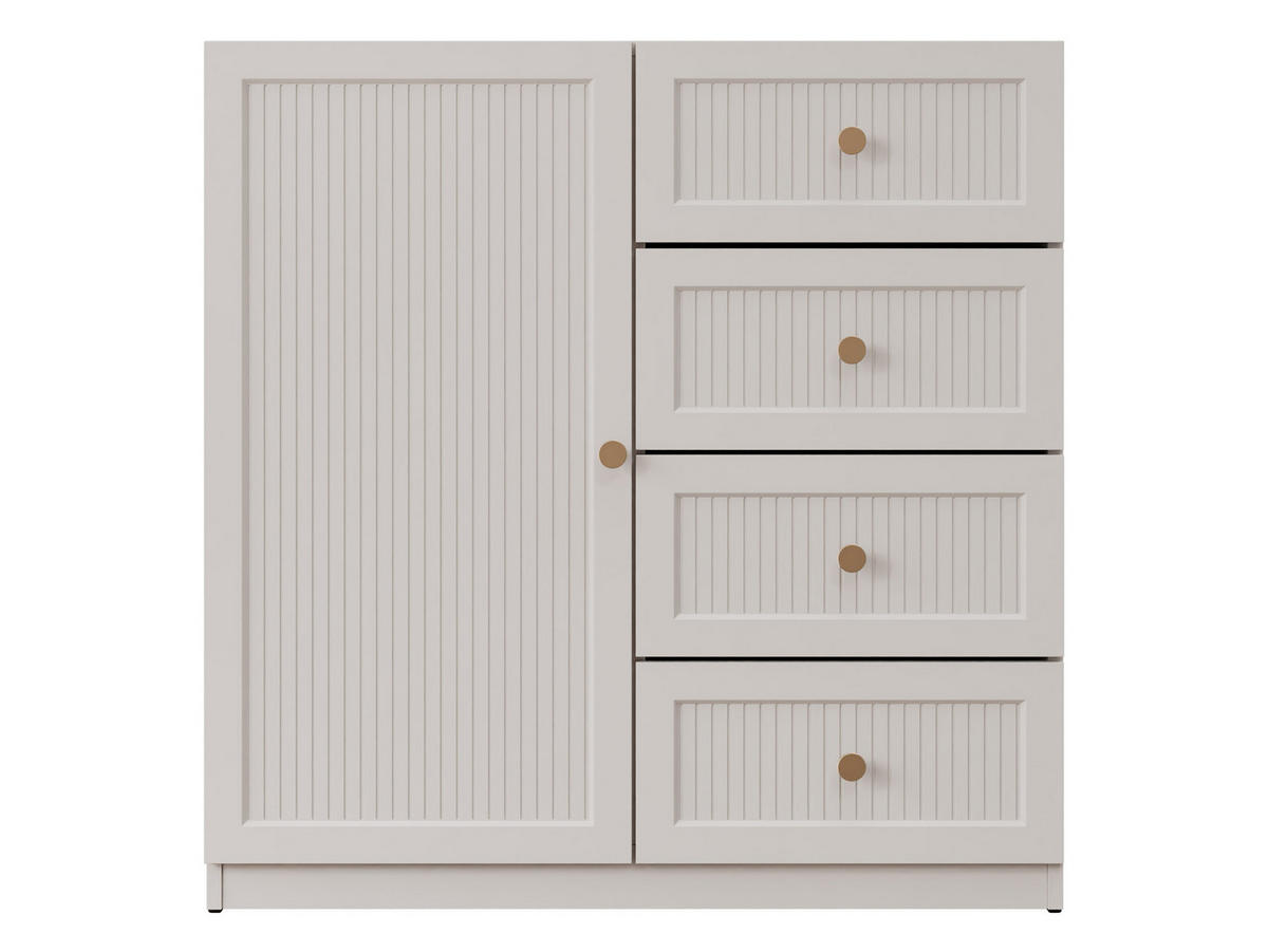 KOMMODE Ferena 1D4SZ - Kaschmir/Goldfarben, Holzwerkstoff/Kunststoff (90/92/49cm) - MIRJAN24