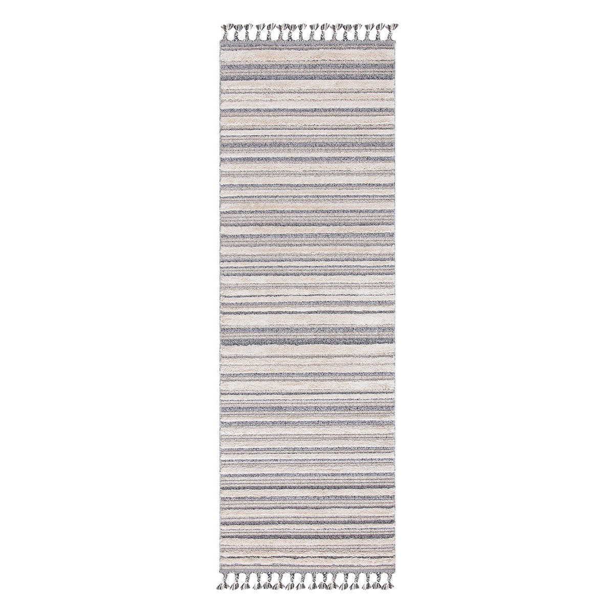 KURZFLOR-TEPPICH Valencia 807 Graublau/ Creme 80x300 cm - Blau/Creme, Textil (80/300cm) - carpet city