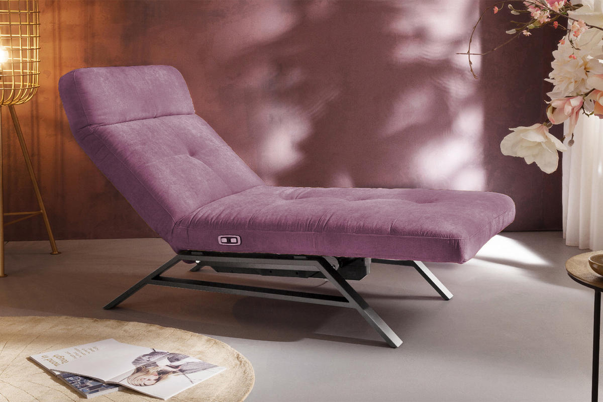 LIEGE AMERIVA Violett Velvet - Silberfarben/Violett, Textil (80/110/158cm) - KAWOLA