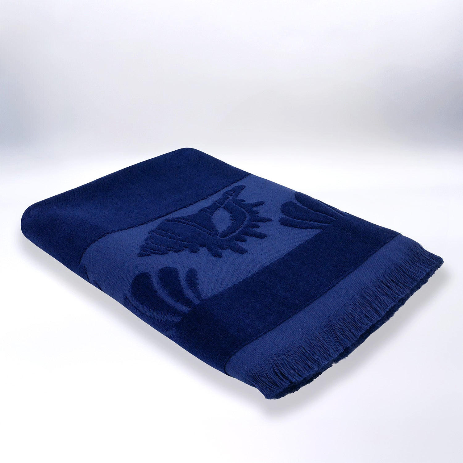 STRANDTUCH Frottee Velours Jacquard Blau 90x170 340g/m² - Kelly - Blau, Textil (170/90cm) - LE COMPTOIR DE LA PLAGE