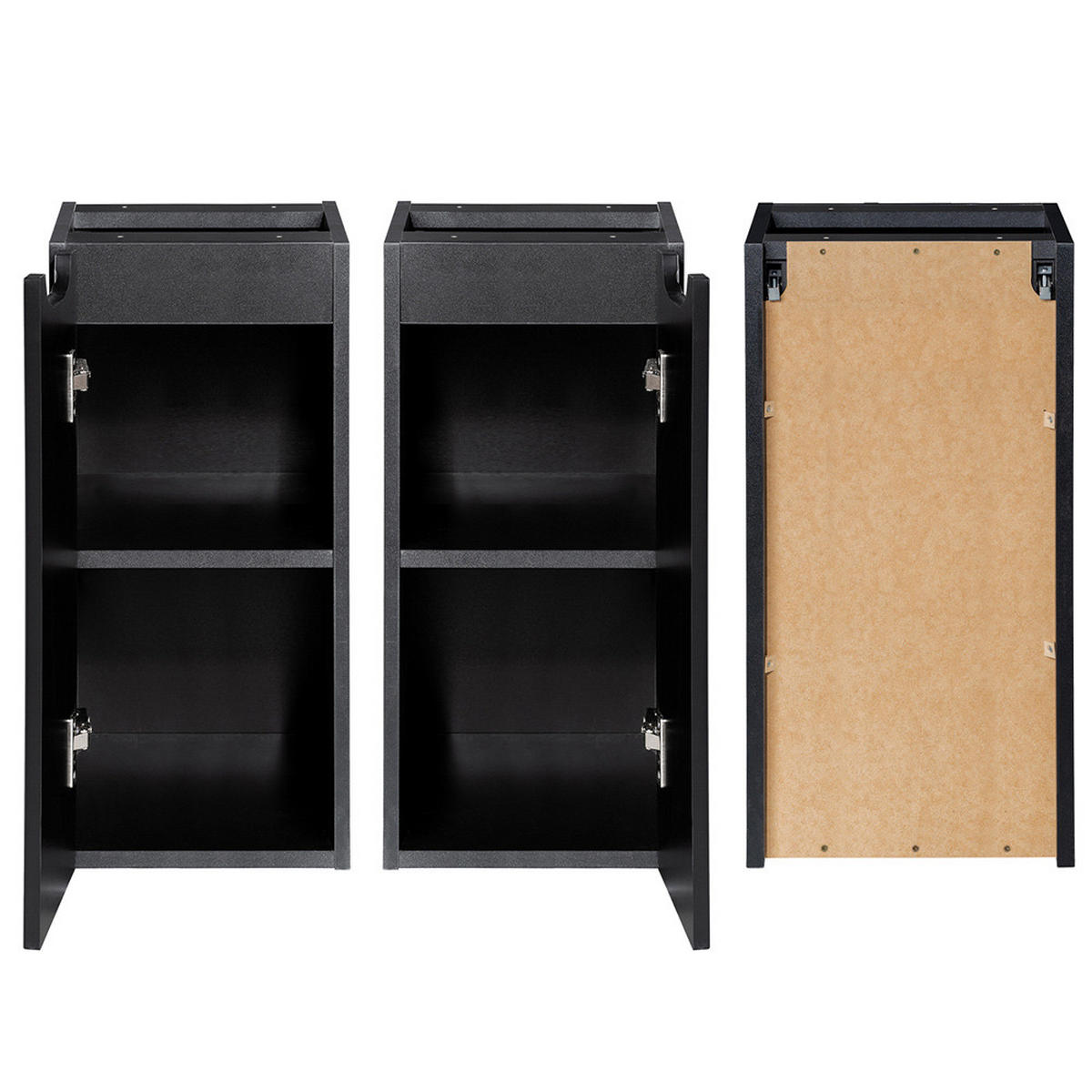 WASCHBECKENSCHRANK Newport-56 - Schwarz, Holzwerkstoff (80/60/40cm) - Lomado