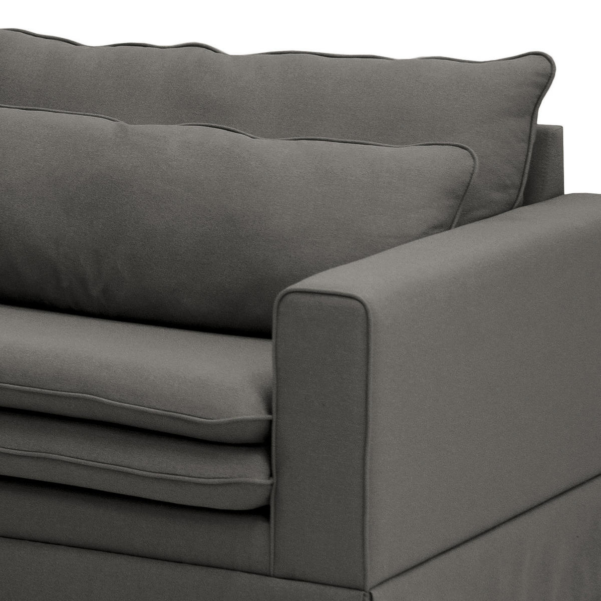 BIGSOFA mit Husse - Webstoff - Anthrazit/Schwarz, Kunststoff/Textil (240/82/104cm) - home24