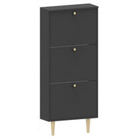 SCHUHSCHRANK Behamo 530 Schwarz 55/21/129 cm - Schwarz, Holzwerkstoff (55/129/21cm) - Matkam Möbel