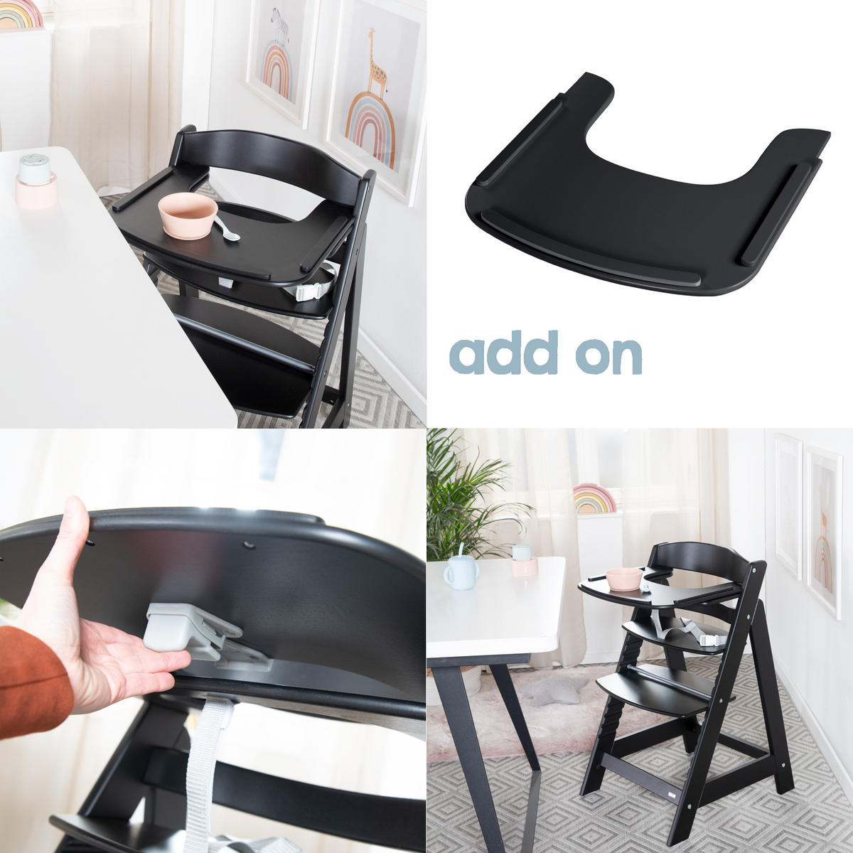 KINDERHOCHSTUHL Sit Up Flex Schwarz - Schwarz, Holzwerkstoff (44.5/80/54cm) - Roba