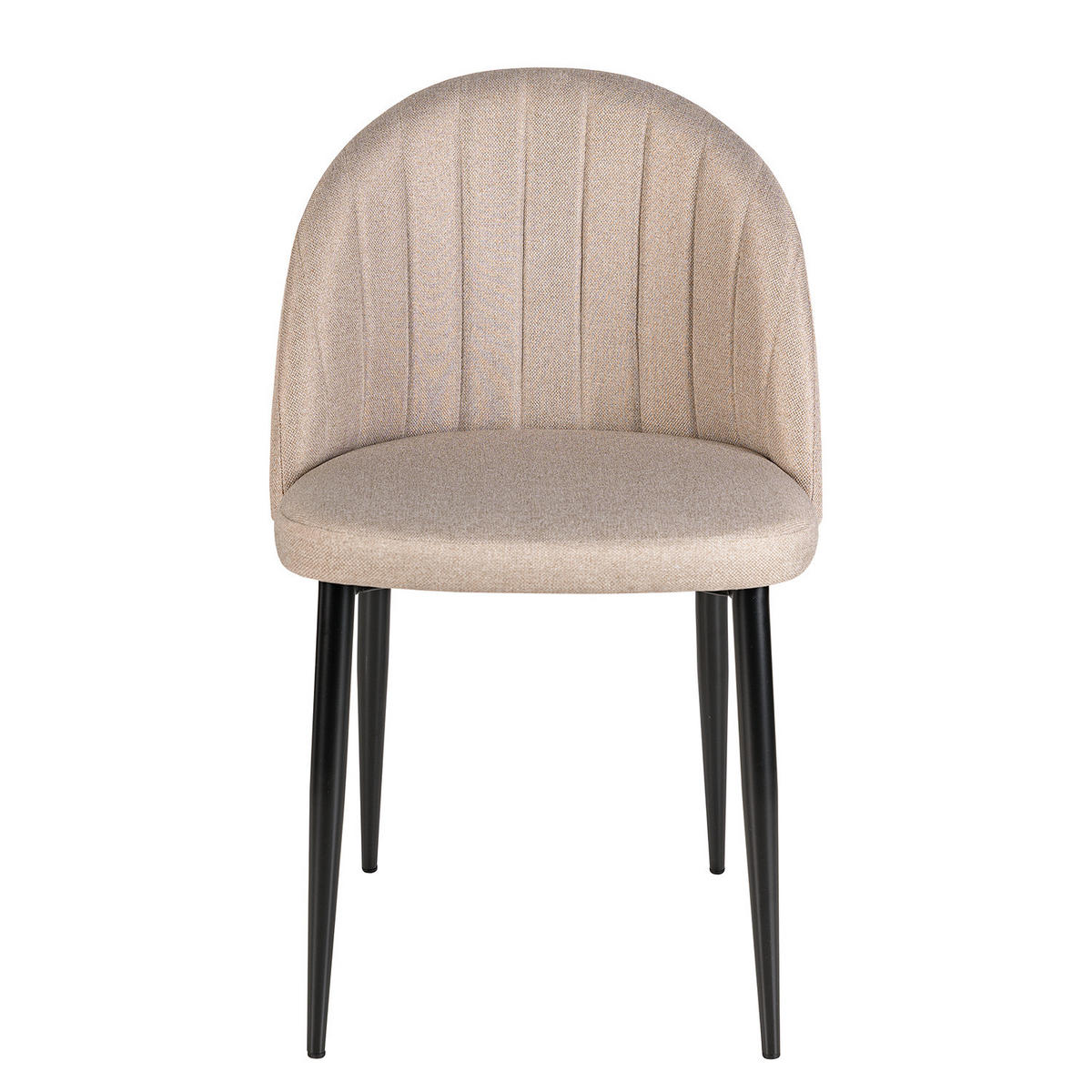 POLSTERSTUHL - 2er-Set - Webstoff / Eisen - Beige, Textil/Metall (49/81/51cm) - home24