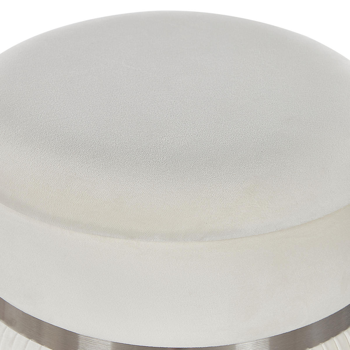 POUF Camdenton 36-31/36-31/44-38 cm - Weiß, Textil (36/44/36cm) - Beliani