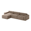 ECKSOFA RIFU SO mit Schlaffunktion, Braun - Braun, Textil (346/185cm) - Fedve
