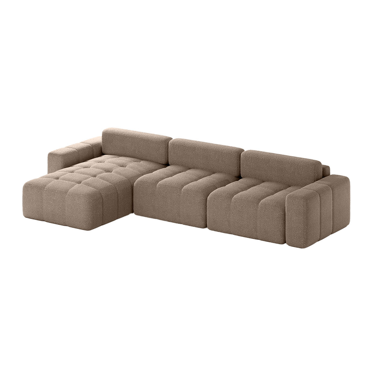 ECKSOFA RIFU SO mit Schlaffunktion, Braun - Braun, Textil (346/185cm) - Fedve