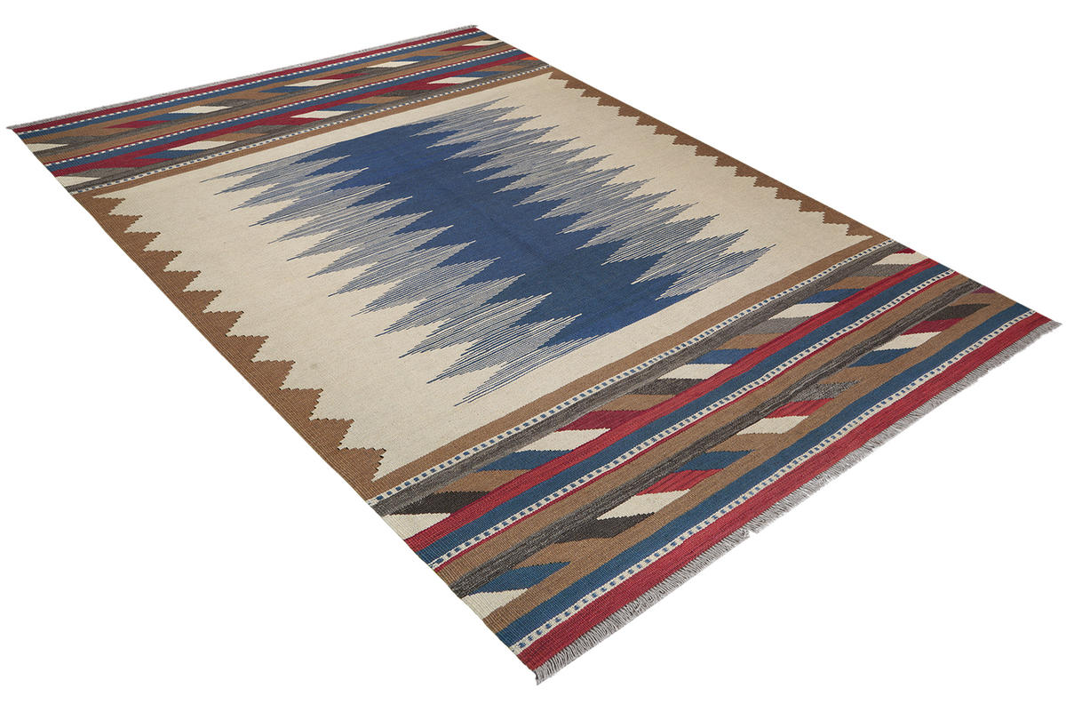 HANDWEBTEPPICH Kelim Gashgai Beige 264/176 cm Schurwolle - Beige, Textil (176/264cm) - Looma
