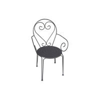 GARTENSTUHL - 48 cm x 52 cm - Metall - Anthrazitgrau - GUERMANTES - Anthrazit, Metall (48/89/52cm) - Vente-Unique