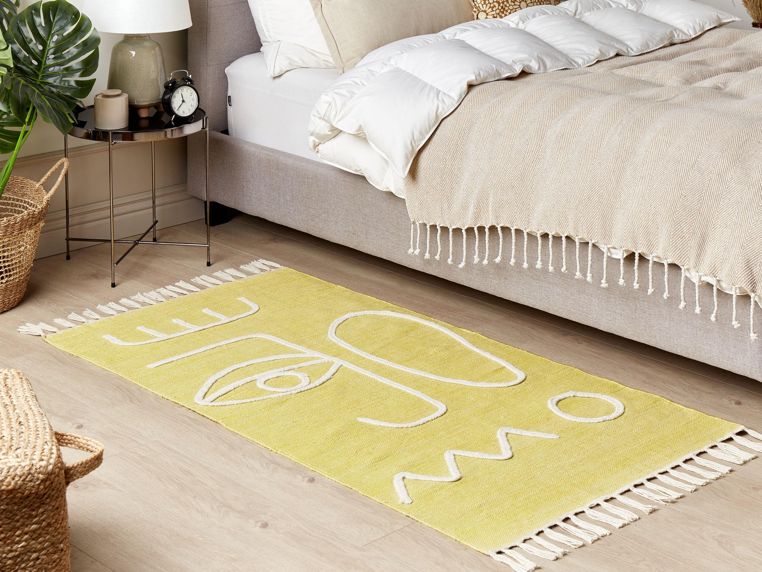 OUTDOOR-TEPPICH Yavu 150/80 cm - Gelb, Kunststoff (80/150cm) - Beliani