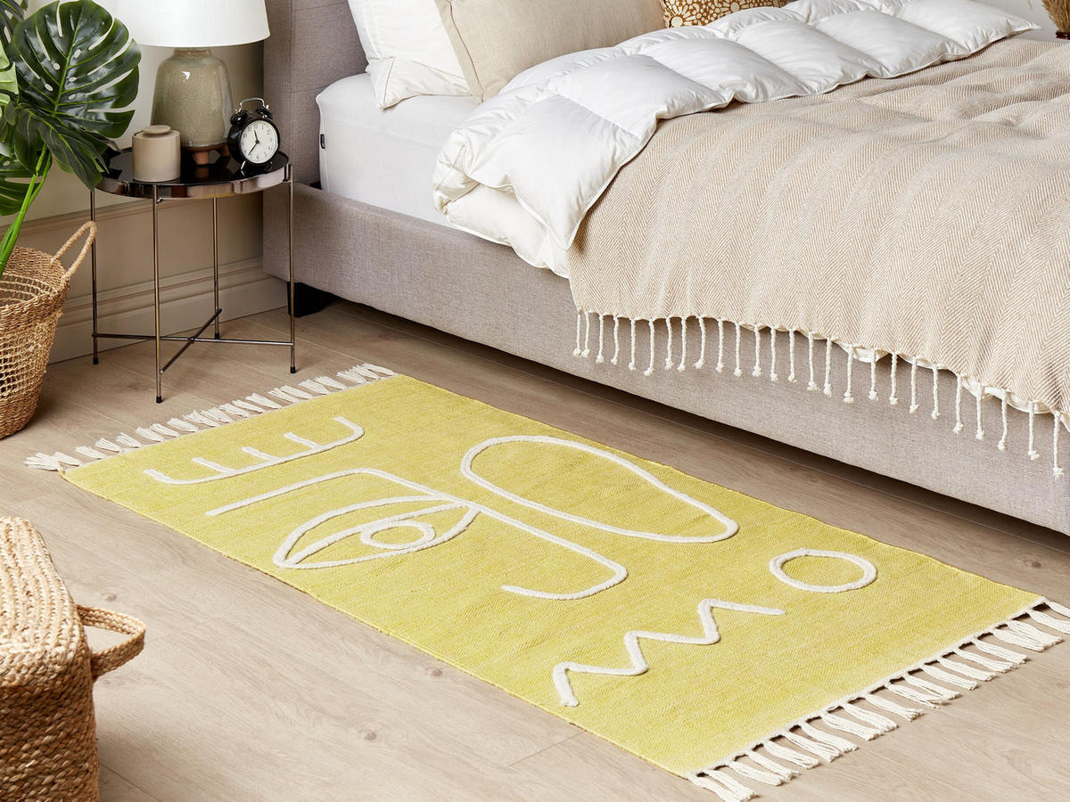 OUTDOOR-TEPPICH Yavu 150/80 cm - Gelb, Kunststoff (80/150cm) - Beliani