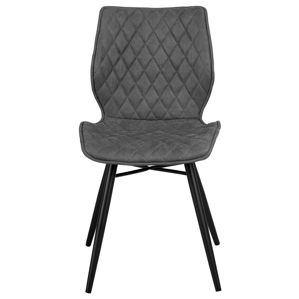 ÉTKEZŐSZÉK 2 darabos Szett Kárpit Szürke Lisle - szürke, textil/fém (44/86/56cm) - Beliani