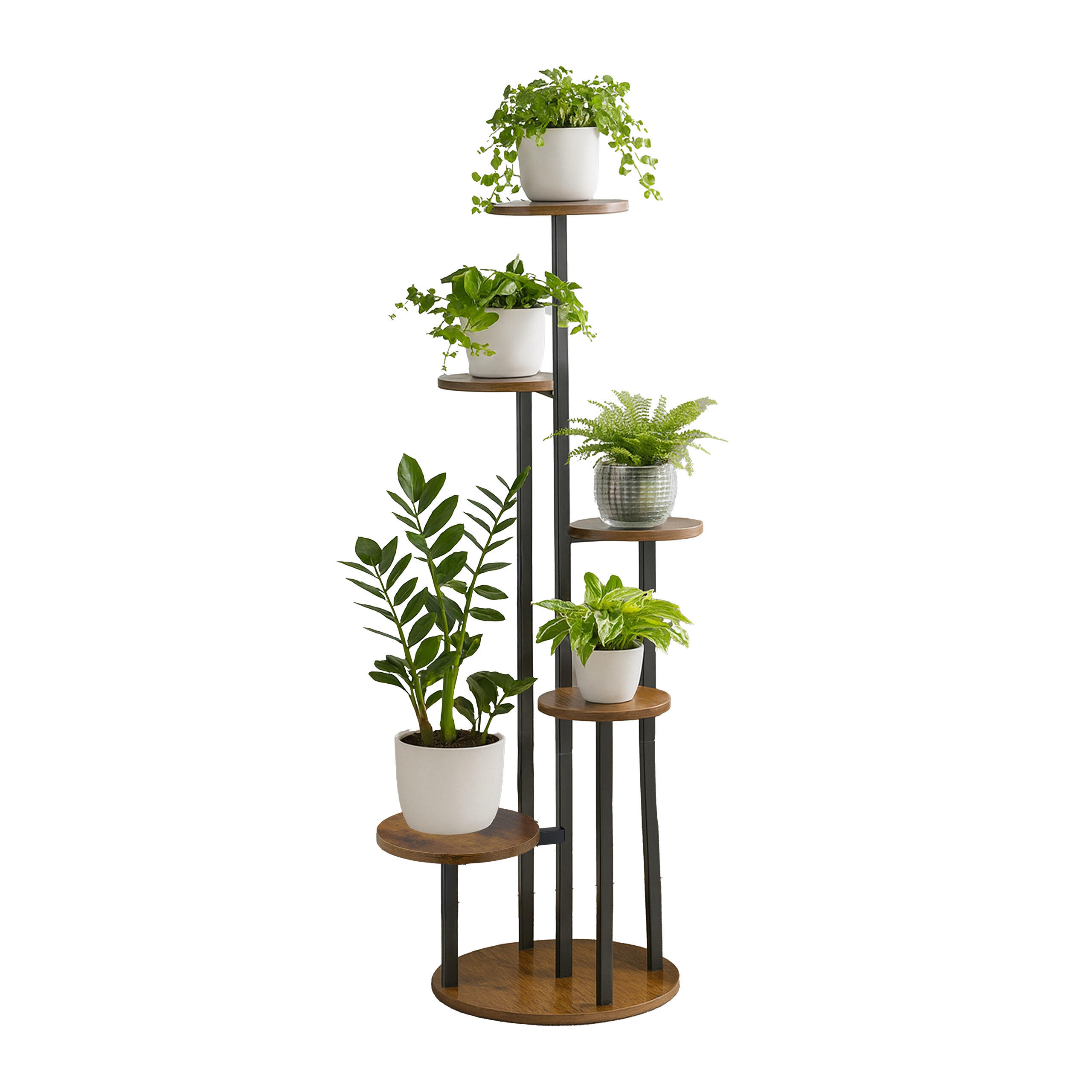 PFLANZENSTÄNDER - Multicolor, Holzwerkstoff/Metall (58/118.5/58cm) - Relaxdays