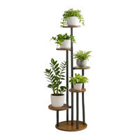 PFLANZENSTÄNDER - Multicolor, Holzwerkstoff/Metall (58/118.5/58cm) - Relaxdays