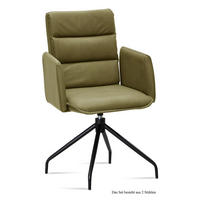 ARMLEHNSTUHL drehbar (2er-Set) Donica 52x92x60 Schwarz/Olivgrün - Schwarz/Olivgrün, Kunststoff (60/92/52cm) - 58aufmkessel