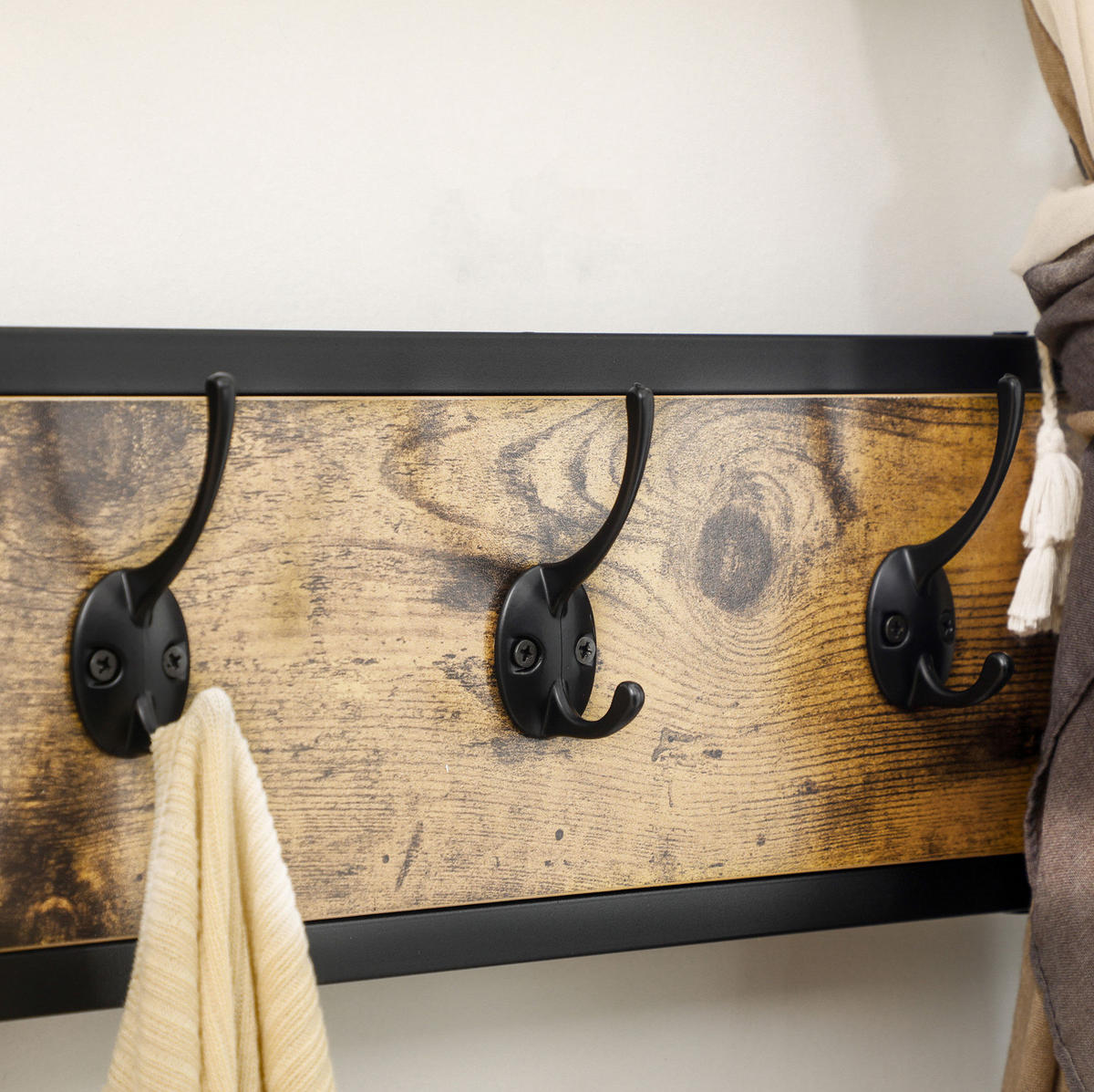 GARDEROBE 100/185/40 cm Braun aus Holzwerkstoff und Metall mit Sitzbank - Braun, Holzwerkstoff (40/185/100cm) - OKMYHOME