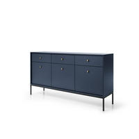 KOMODA Melody III 154 Dunkelblau + Schwarz - Schwarz/Dunkelblau, Holzwerkstoff (154/83/39cm) - Möblo