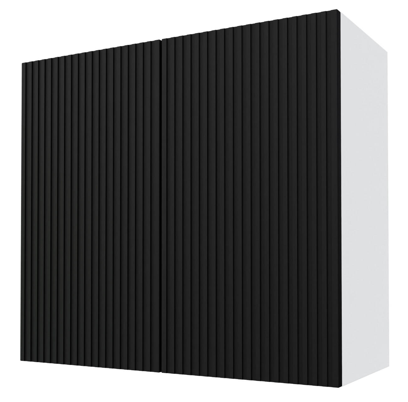 Feldmann-Wohnen Küchenhängeschrank Schwarz, Weiß 60x72x32.5 cm