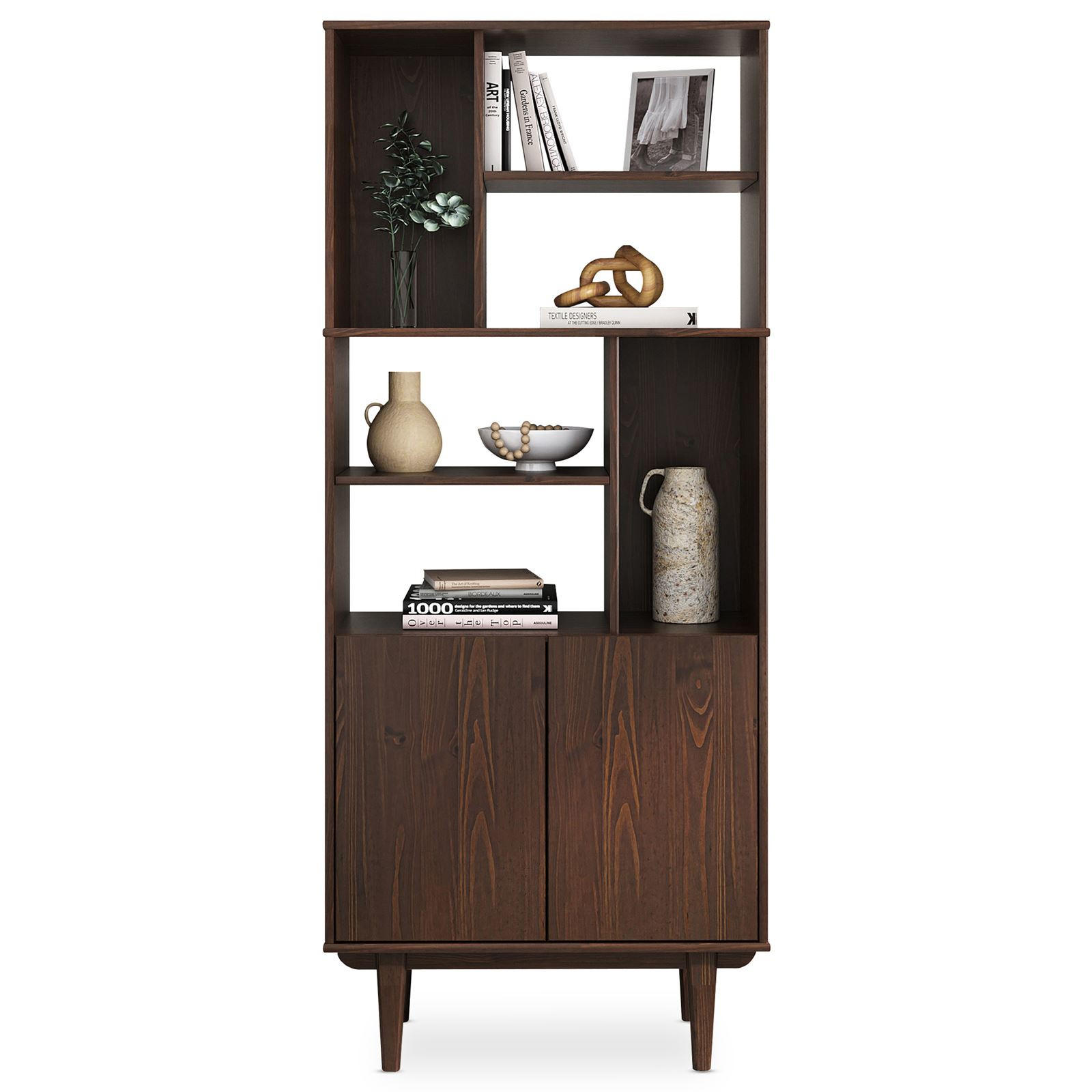 WOHNZIMMERSCHRANK SIMONA - Nussbaumfarben, Holz (80/188/37cm) - IDIMEX