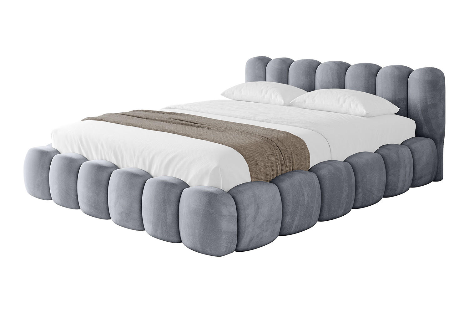 POLSTERBETT mit Bettkasten und Lattenrost, Boxbett ohne Matratze - SENA-v1 180x200 Grau - Grau, Holzwerkstoff/Textil (180/200cm) - ALTDECOR