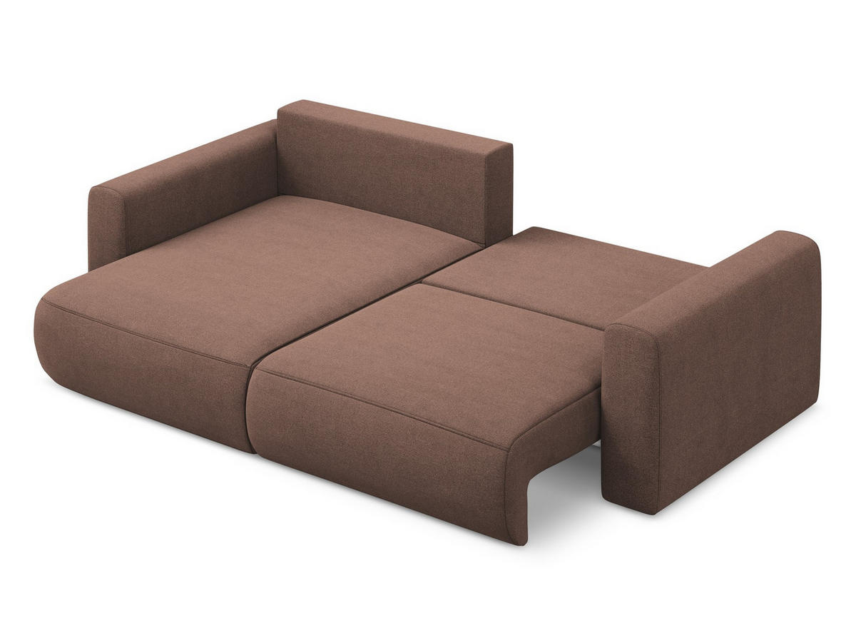 ECKSOFA mit Schlaffunktion Strukturstoff Stoff Pink - Pink/Hellrosa, Kunststoff/Textil (149/240cm) - Makamii