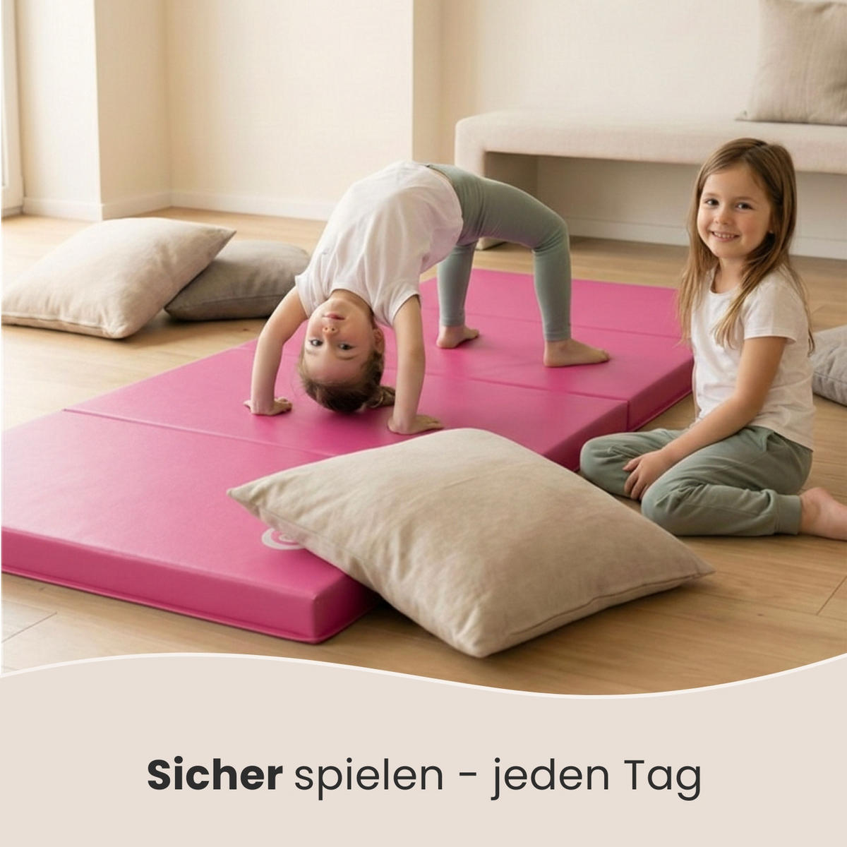 GYMNASTIKMATTE zum Wenden - 180/60/5 cm Faltbare Turnmatte - Pink/Lila, Kunststoff (60/180cm) - eyepower