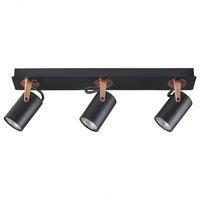 DECKENLEUCHTE Klip 44x7x12 cm - Schwarz, Metall (7/44/12cm) - Beliani