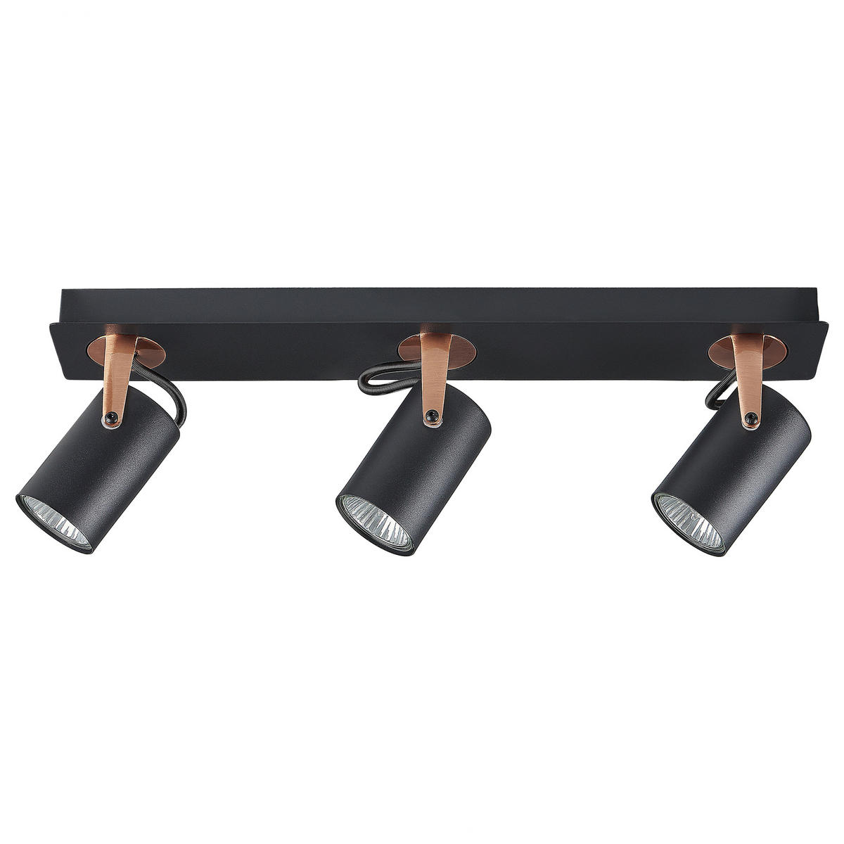DECKENLEUCHTE Klip 44x7x12 cm - Schwarz, Metall (7/44/12cm) - Beliani