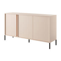 SIDEBOARD Piemontesia 3T Beige 153,1/81,4/39,5 cm – mit Push-to-Open-Funktion - Beige/Schwarz, Holzwerkstoff/Metall (153.1/81.4/39.5cm) - AX Living