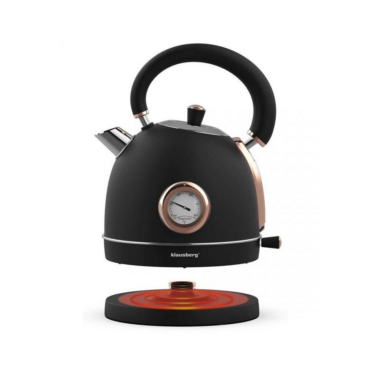 WASSERKOCHER ELEKTRISCH Schwarz 22/18/25 cm KB7905 - Schwarz, Metall (18/25/22cm) - Klausberg 