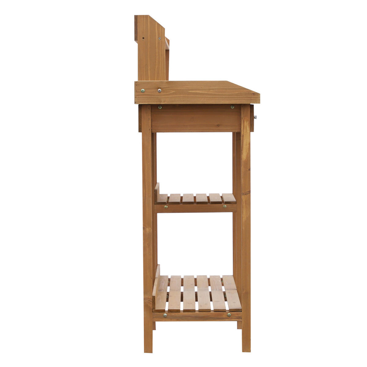 PFLANZTISCH Gärtnertisch Blumentisch mit Wanne Garten, Tannenholz, Natur - Fichtefarben, Holz (117/45/121cm) - Outsunny
