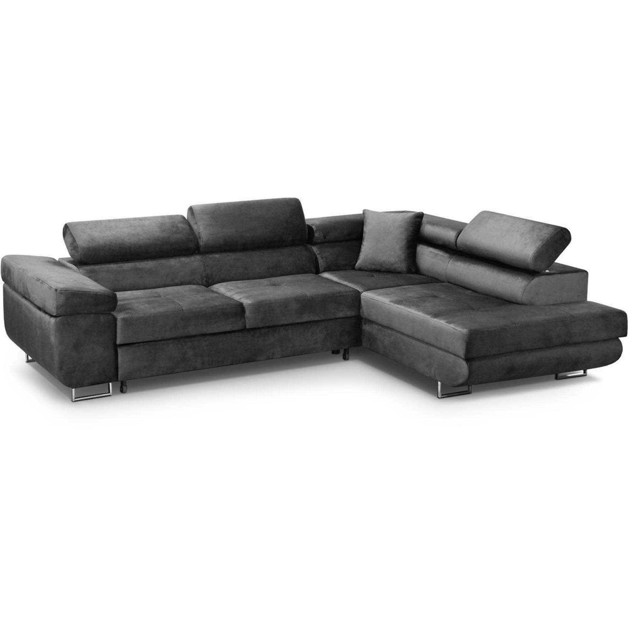 Thumbnail - Beautysofa Eckschlafsofa, Grau, Textil, L-Form,L-Form, 275x203 cm, Wohnzimmer, Sofas & Couches, Wohnlandschaften, Ecksof...