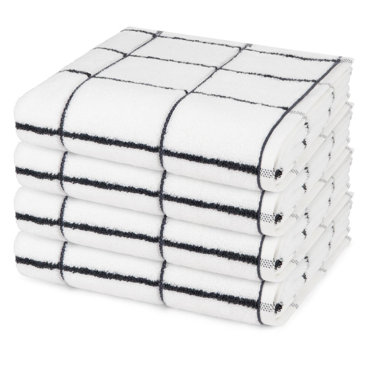 HANDTUCH Sensual Skin Karo 4er-Set - Weiß, Textil (50/100cm) - Ross