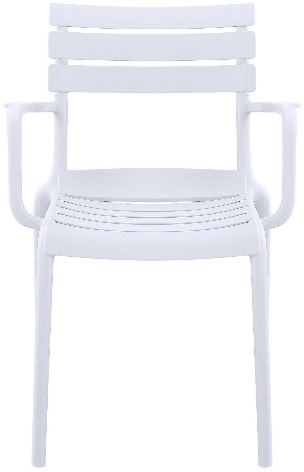GARTENSTUHL Karl Armlehne 57x57x82cm Kunststoff Weiß Stapelstuhl - Weiß, Kunststoff (57/82/57cm) - DELUKE