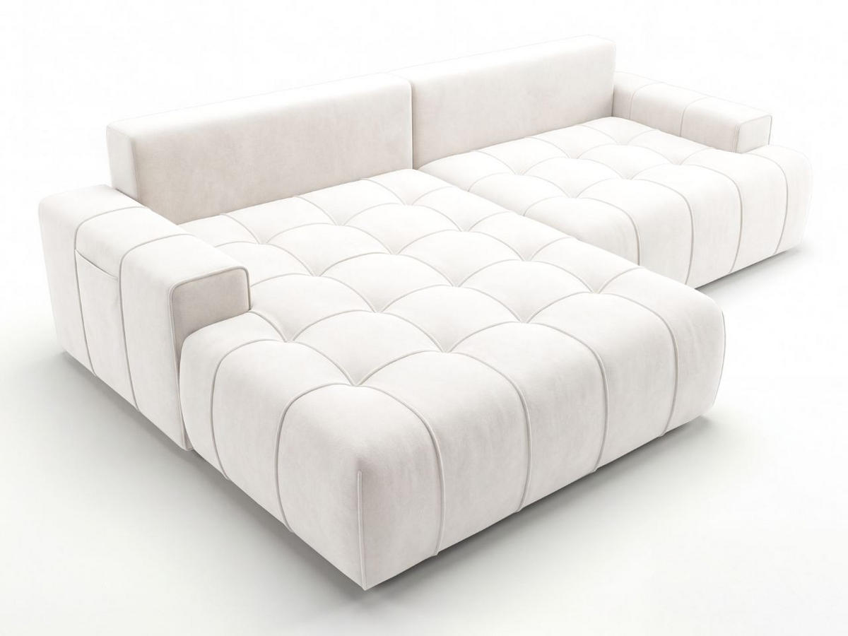 ECKSOFA Tulio Creme Links - Creme, Holz/Textil (270/165cm) - Graingold