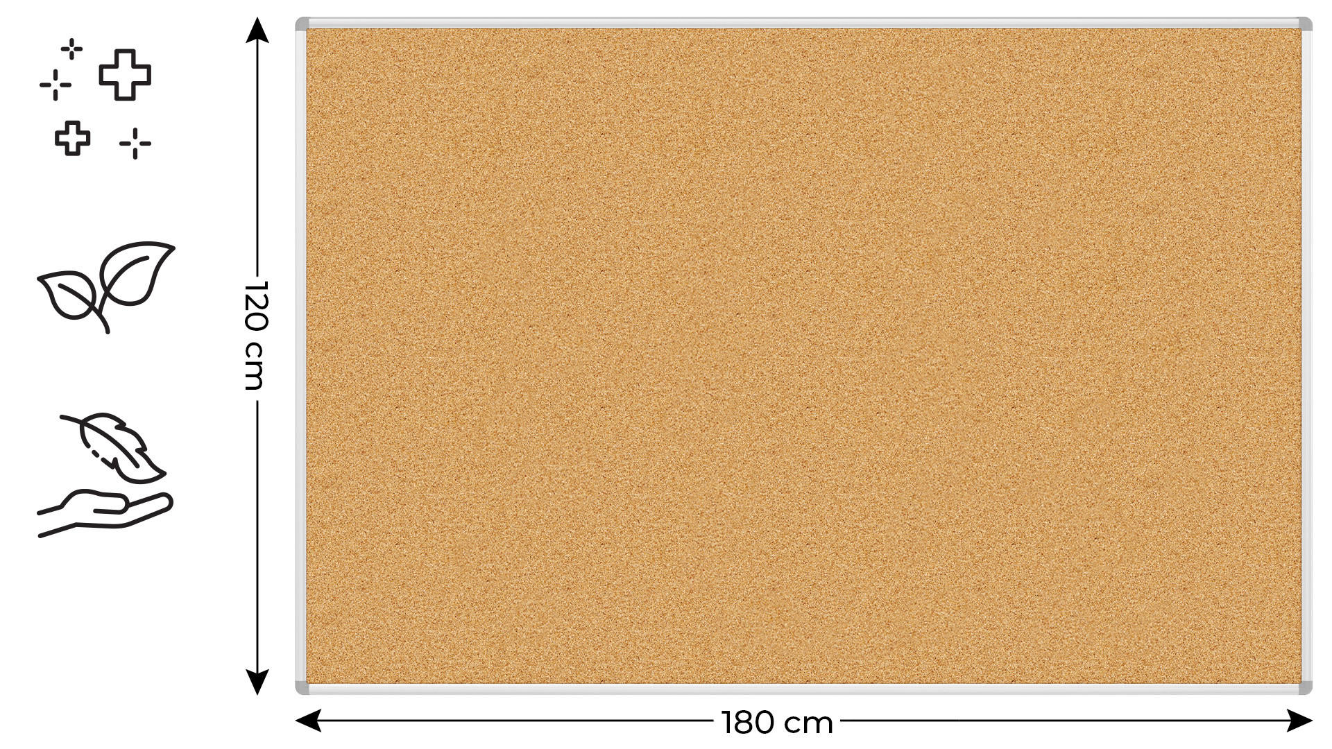 PINNWAND mit Alurahmen 180x120cm - Braun, Holzwerkstoff (180/120/1.6cm) - ALLboards