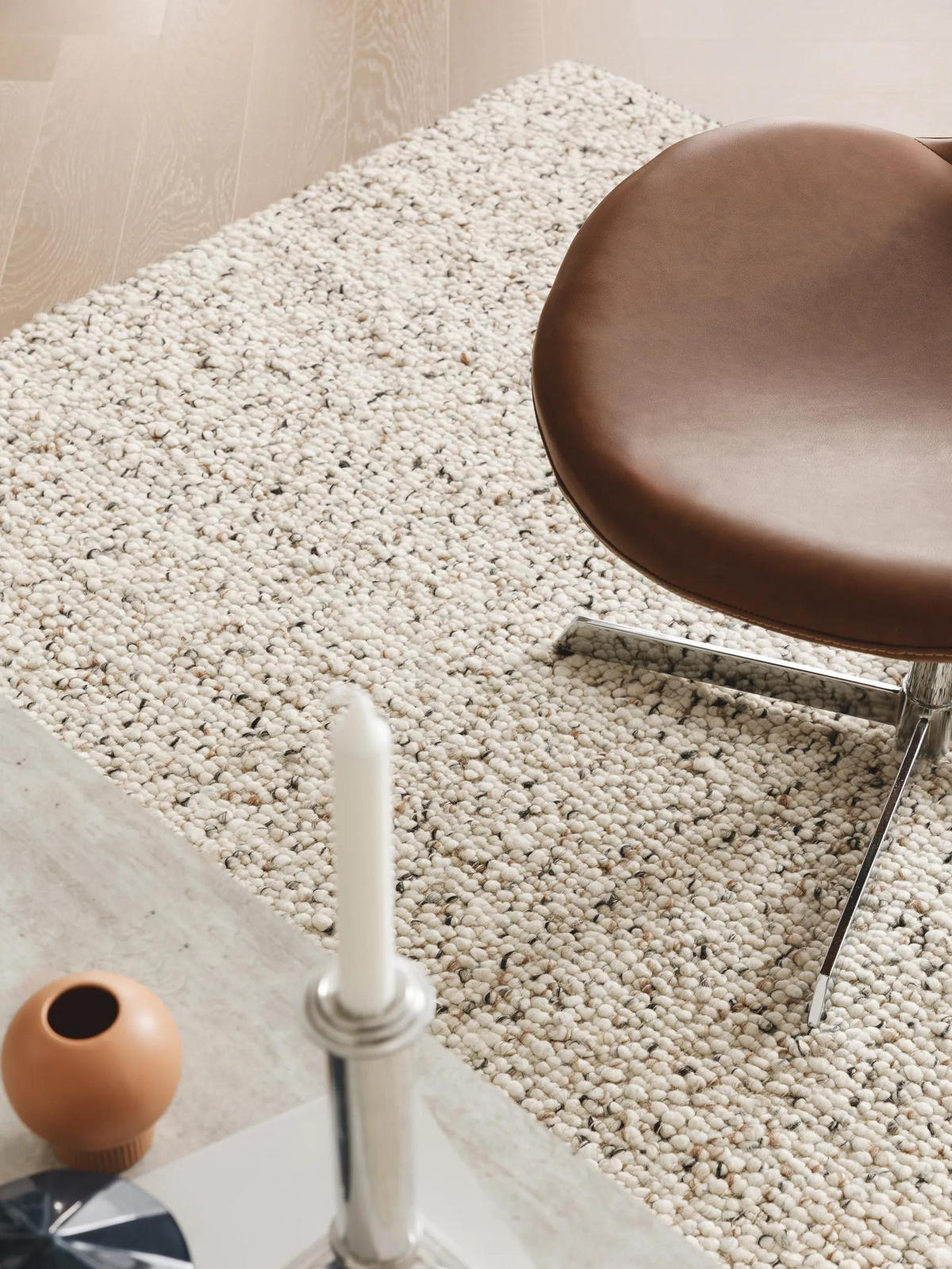 WOLLTEPPICH Patch Weiß/Schwarz 200x300 cm - Weiß, Textil (200/300cm) - benuta Pure