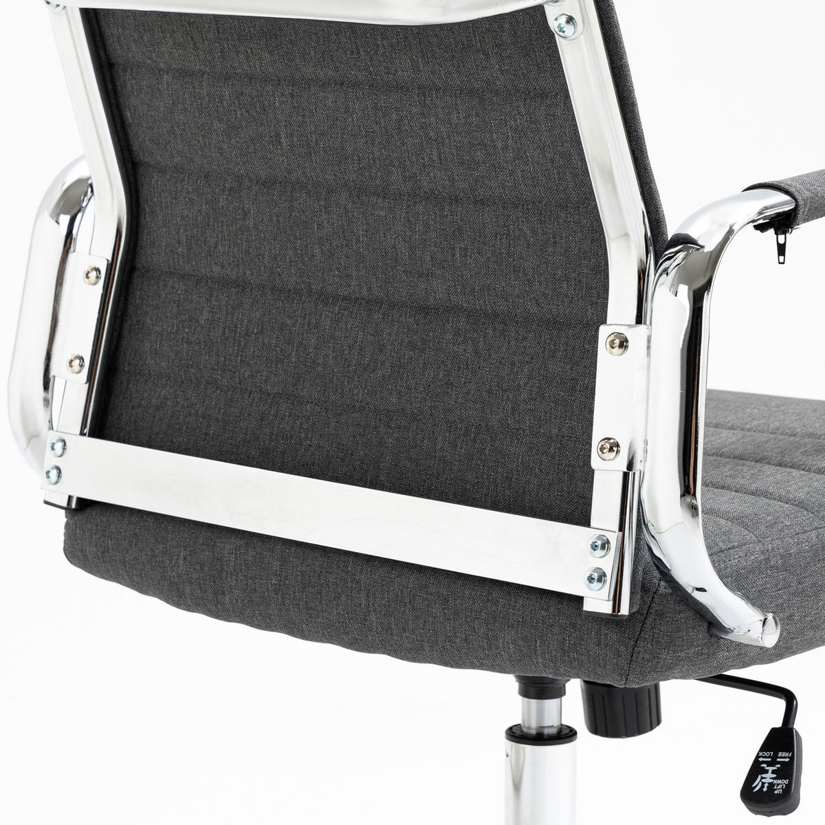 SCHREIBTISCHSTUHL OFFICE COMFORT LB Stoffbezug Dunkelgrau - Dunkelgrau/Silberfarben, Textil/Metall (56/103/64cm) - SVITA
