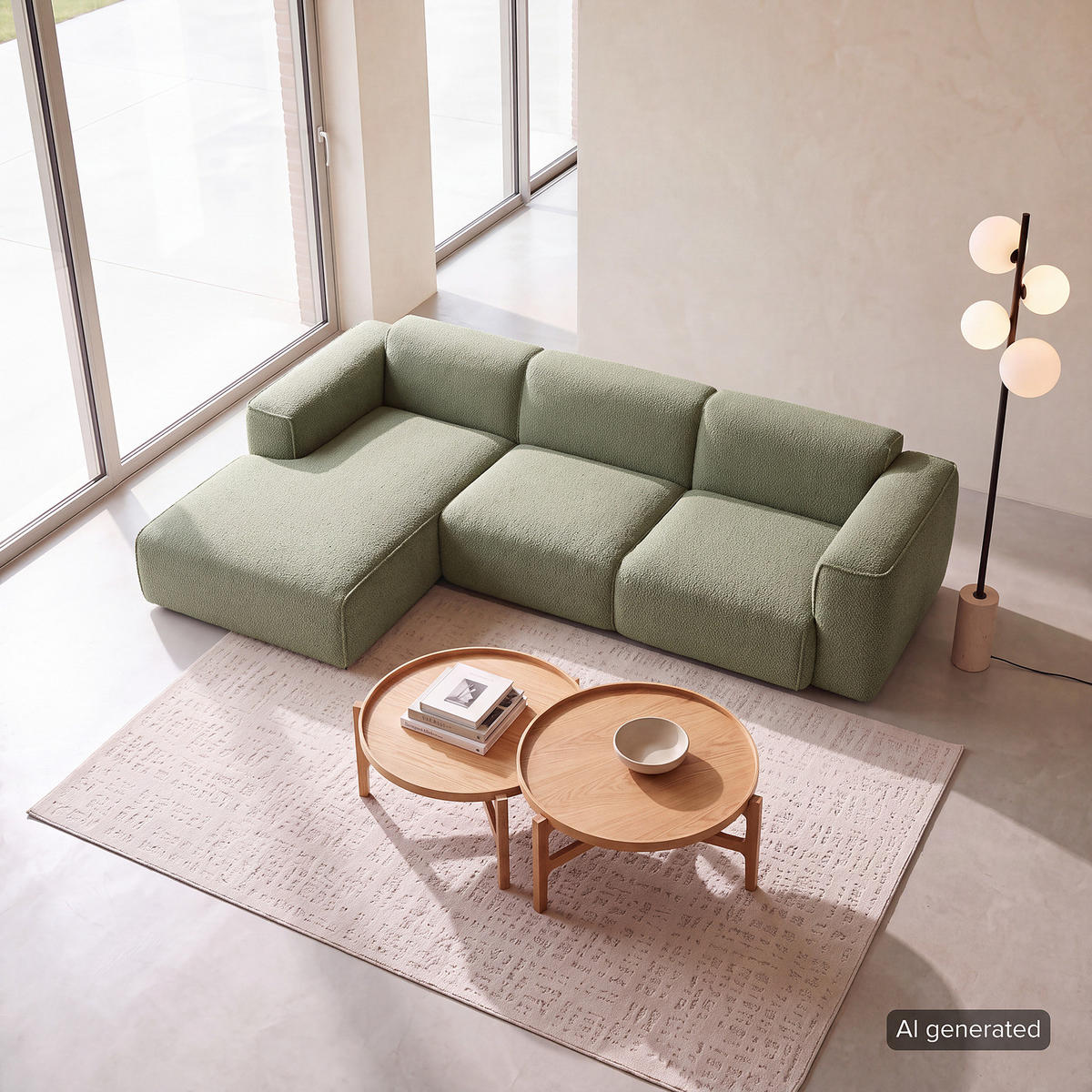 3-SITZER ECKSOFA mit Longchair - Schwarz/Grün, Kunststoff/Textil (284/173cm) - home24