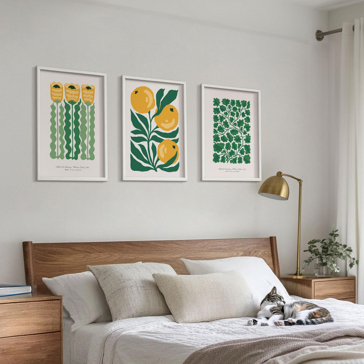 WANDBILDER 3er-Set - 40x60 cm Weißer Rahmen - Pflanzenmuster Blüten Blätter - Weiß, Kunststoff (40/60cm) - ArtPrintCave