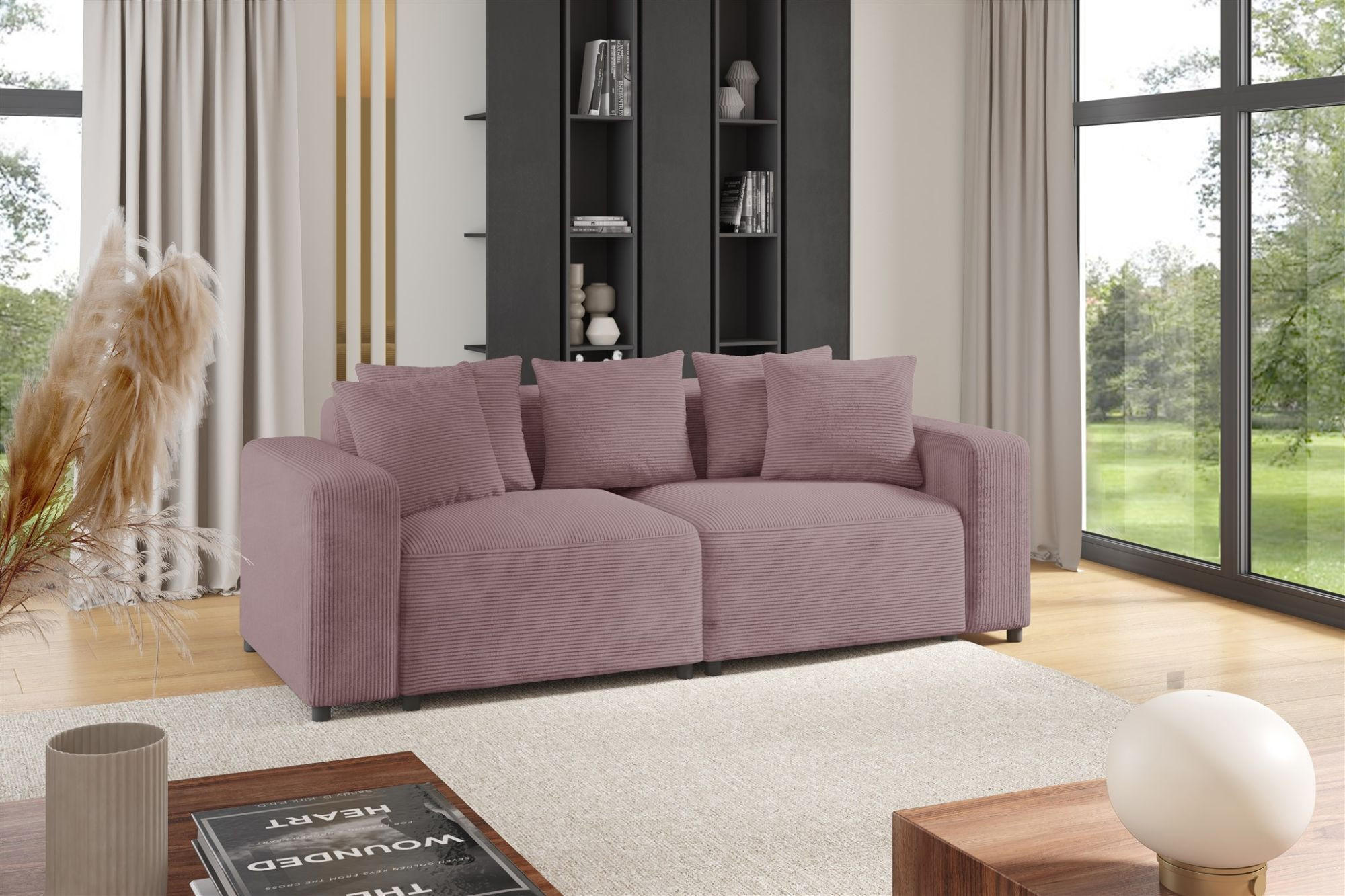 SOFA Megan 2-sitzer In Poso - Altrosa, Holzwerkstoff/Textil (236/75/98cm) - Fun Möbel