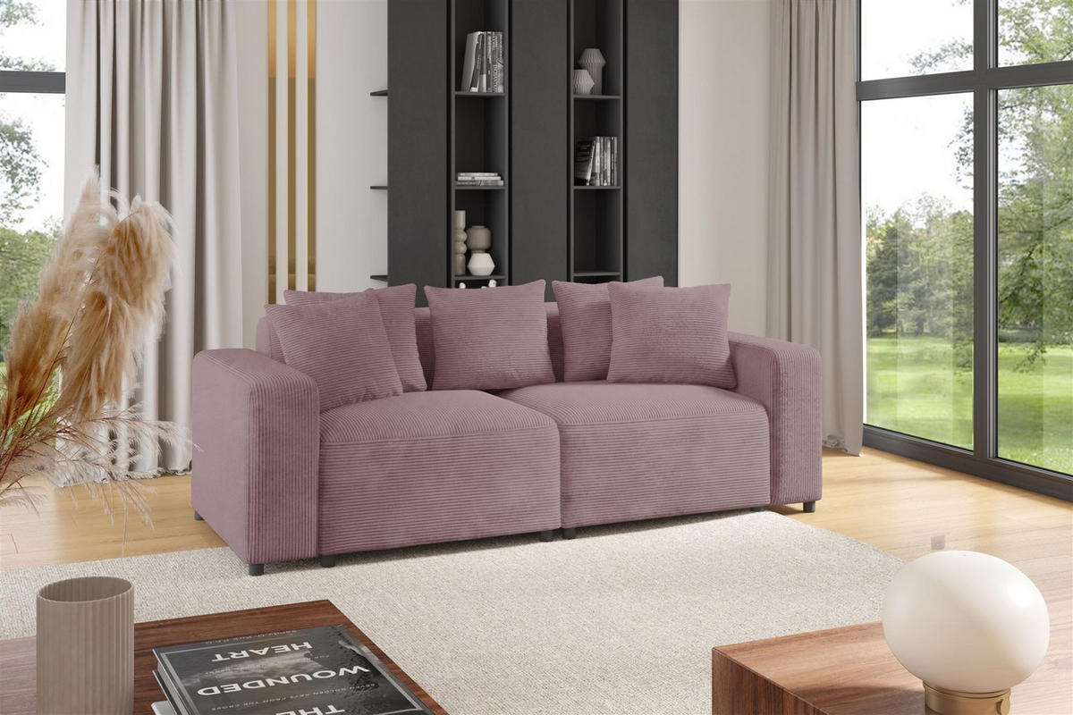 SOFA Megan 2-sitzer In Poso - Altrosa, Holzwerkstoff/Textil (236/75/98cm) - Fun Möbel