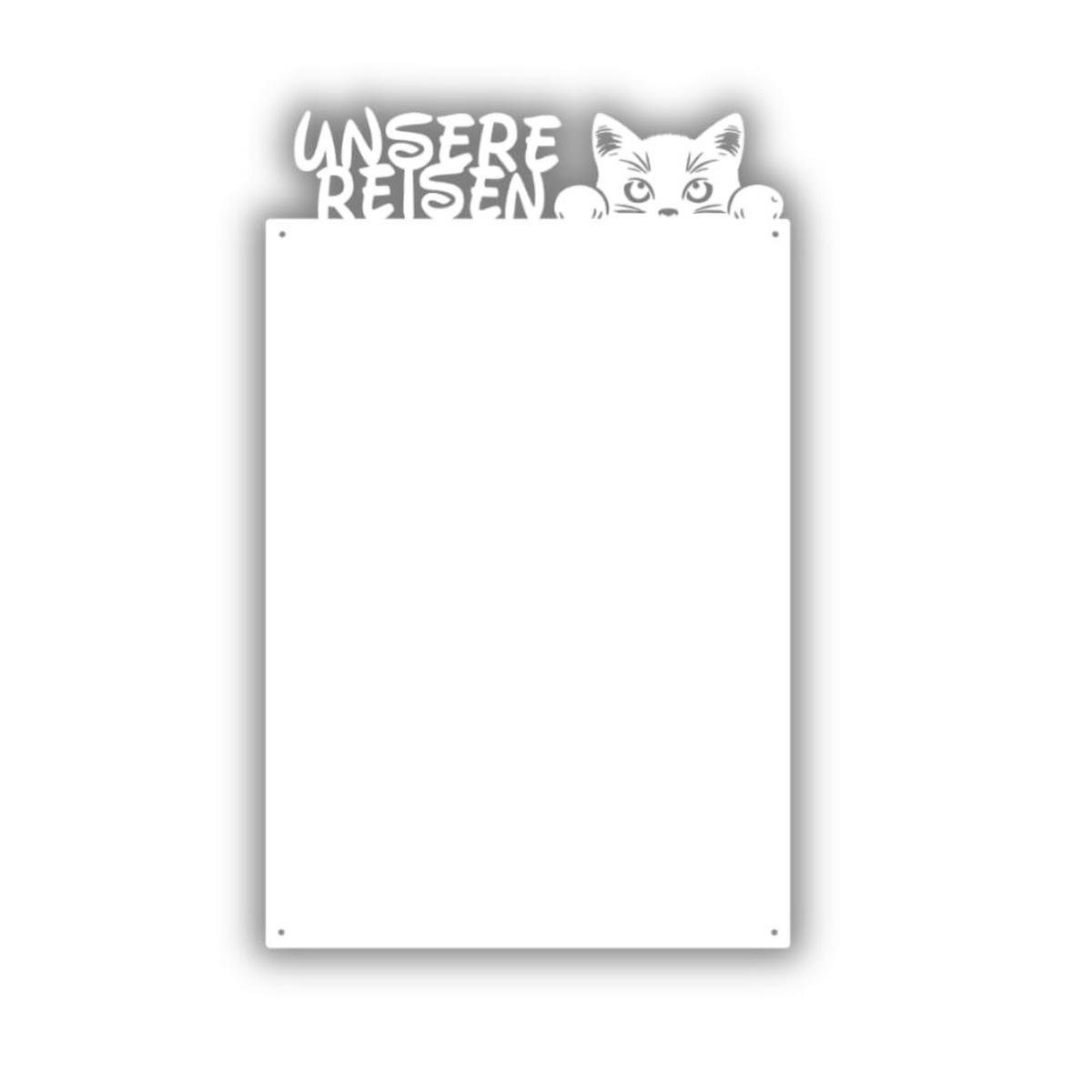 MAGNETTAFEL - Magnetische Pinnwand mit Katzenmotiv - ideal für Magnete und Notizen - magnetisches Whiteboard - Weiß - 80x50 cm - Weiß, Metall (50/80/0.7cm) - ANWICAR