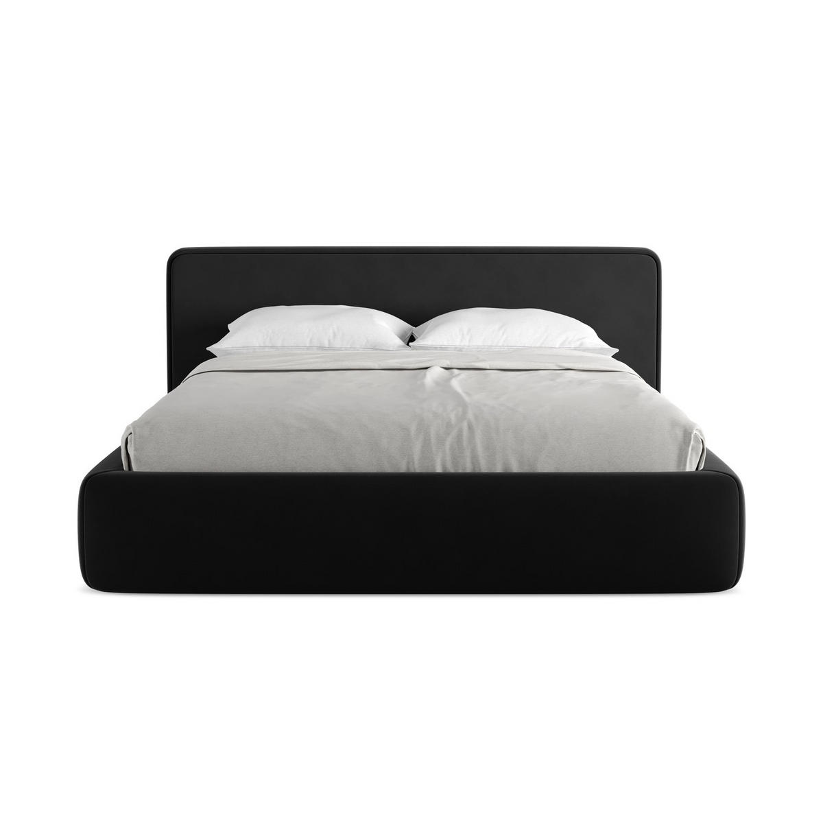 POLSTERBETT mit Bettkasten und Lattenrost 200x225 Schwarz - Schwarz, Kunststoff/Textil (160/200cm) - LaMiaSofa