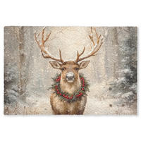 ROHOŽKA Vánoce - sobi - zima - věnec 120x80 cm - hnědá, textil/umělá hmota (120/0.4cm) - MuchoWow